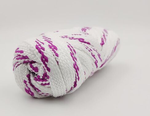 Nada Flat Dori Cotton String for Indian Ethnic Wear, 30 Meters, White with Purple Stripes in Saudi Arabia