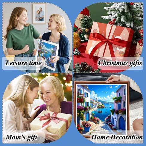 AMORARS Sea Scenery Diamond Art Kits for Adults, 5D Diamond Painting Kits for Beginners - DIY Full Diamond Dot Gem Art Paintings, Suitable Gifts, and Home Decoration Crafts, 12x12Inch in Saudi Arabia