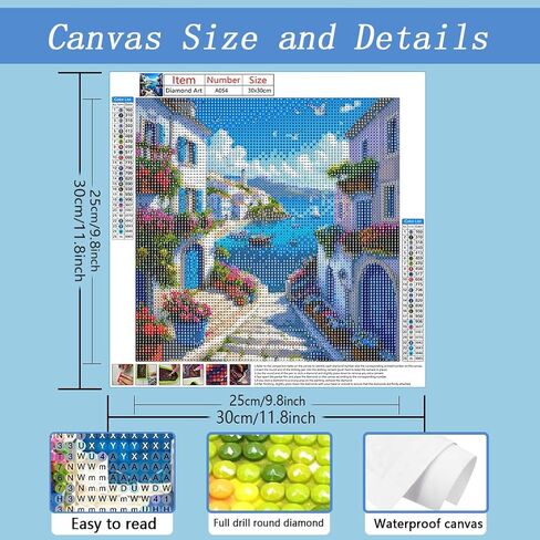 AMORARS Sea Scenery Diamond Art Kits for Adults, 5D Diamond Painting Kits for Beginners - DIY Full Diamond Dot Gem Art Paintings, Suitable Gifts, and Home Decoration Crafts, 12x12Inch in Saudi Arabia