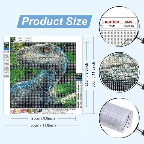 wchuimm diy ديناصور الحيوان الماس مجموعات الطلاء، 5d الماس الفن للمبتدئين البالغين، جولة الحفر الكامل الماس نقطة مجموعات الفن، جوهرة الفن للبالغين ديكور جدار المنزل 11.8x15.8in in Kuwait