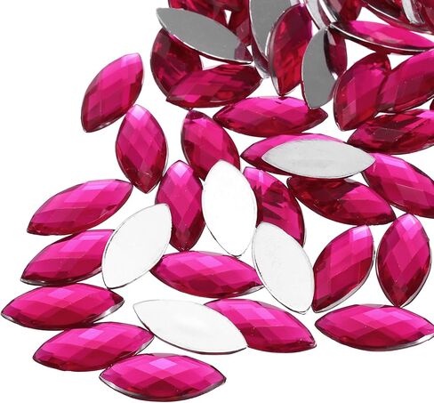 MECCANIXITY 50 قطعة من أحجار عين الحصان الأكريليك، أحجار الراين الزرقاء الداكنة 20 × 9 مم أحجار كريمة مسطحة الظهر من الكريستال أحجار الراين السائبة لصياغة أحجار الراين للملابس وصياغة الأظافر المبهرة in Kuwait