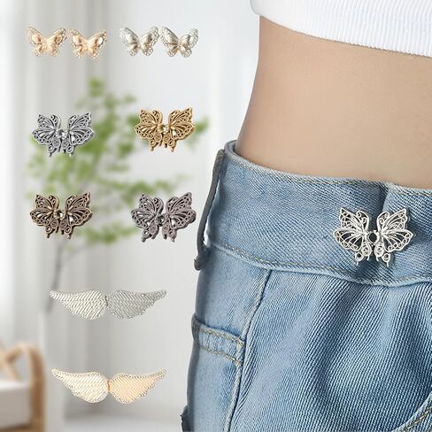 8Pcs Waist Clips Butterfly Decorative Clothing Cinch Buckles Dress Blouse Waistline Enhancer Fasteners Fashion Accessory Set in Saudi Arabia