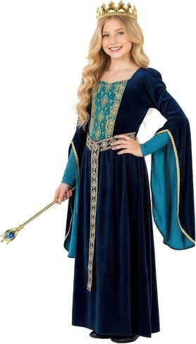 Morph Blue Medieval Princess Costume Girl Renaissance Dress Medieval Kids Renaissance Costume for Girls Halloween Costumes For Girls Medium in Saudi Arabia