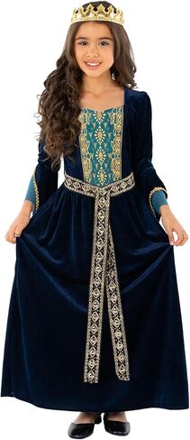 Morph Blue Medieval Princess Costume Girl Renaissance Dress Medieval Kids Renaissance Costume for Girls Halloween Costumes For Girls Medium in Saudi Arabia