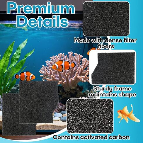 8 قطع خراطيش فلتر حوض السمك الكبيرة، مناسبة لفلتر Aqueon Smart Clean، متوافقة مع خرطوشة فلتر خزان الأسماك Aqueon Ecorenew Cartridge 50-90 جالون in Kuwait