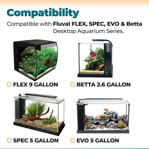 ANTOBLE Aquarium Filter Media, 3 Set Foam Filter Block A1376 Carbon Refills Ceramic Rings Compatible with Fluval Flex EVO SPEC Betta Desktop Aquarium Series (Includes 2 Brushes) in Saudi Arabia