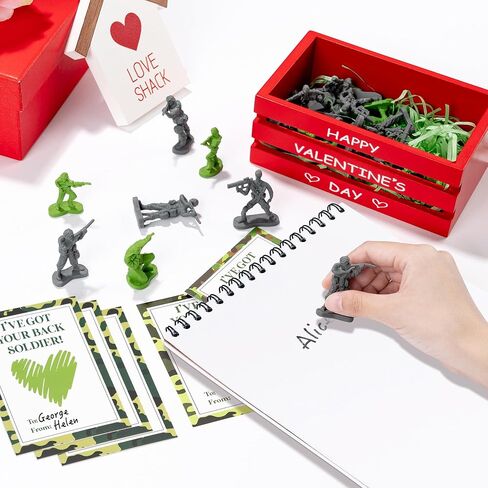 32 Pack Valentine’s Day Army Card Soldier Eraser for Kids Bulk Cute Pencil Erasers Soldier Figures with Valentine Gift Cards for Kids Classroom Prizes Exchange Party Favor in Saudi Arabia
