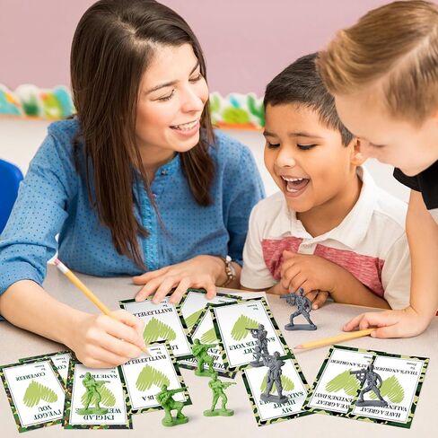 32 Pack Valentine’s Day Army Card Soldier Eraser for Kids Bulk Cute Pencil Erasers Soldier Figures with Valentine Gift Cards for Kids Classroom Prizes Exchange Party Favor in Saudi Arabia