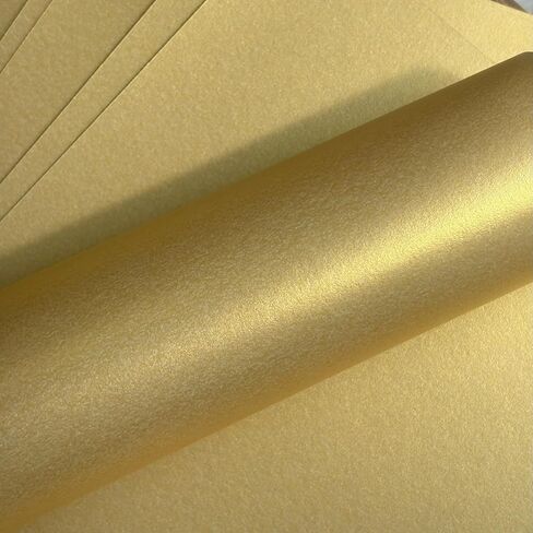 Syntego Gold Pearlescent A4 Cardstock 250gsm - 10 Sheets - Premium Colored Cardstock for Crafts, Christmas, Scrapbooking - Double Sided - Ideal for Card Making - Elegant Gold Finish in Saudi Arabia