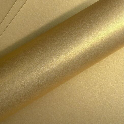 Syntego Gold Pearlescent A4 Cardstock 250gsm - 10 Sheets - Premium Colored Cardstock for Crafts, Christmas, Scrapbooking - Double Sided - Ideal for Card Making - Elegant Gold Finish in Saudi Arabia