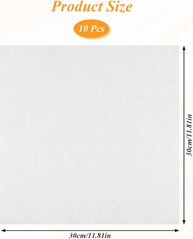 10 PCS Embroidery Fabric Squares, 11.8 × 11.8 Inch Pre-Cut White Embroidery Cloth Fabric, Embroideries Cloth Squares for Embroideries Garment Craft in Saudi Arabia