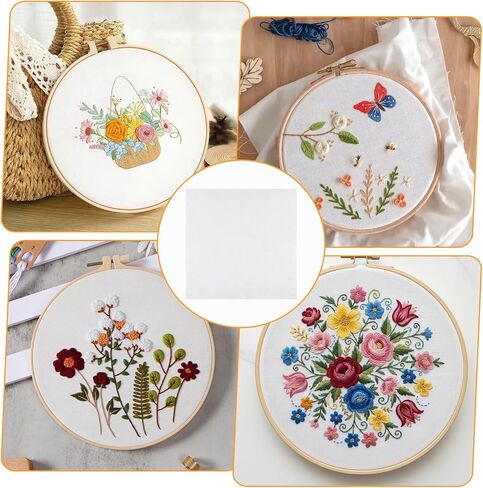 10 PCS Embroidery Fabric Squares, 11.8 × 11.8 Inch Pre-Cut White Embroidery Cloth Fabric, Embroideries Cloth Squares for Embroideries Garment Craft in Saudi Arabia