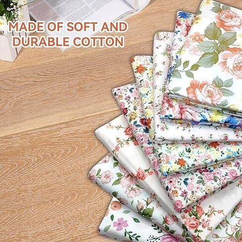 8 قطعة 20 "x 20" نسيج القطن لتقوم بها بنفسك مستلزمات صناعة الخياطة خليط النسيج لخياطة اللحف القطن خليط (مربع الزهور) in Saudi Arabia