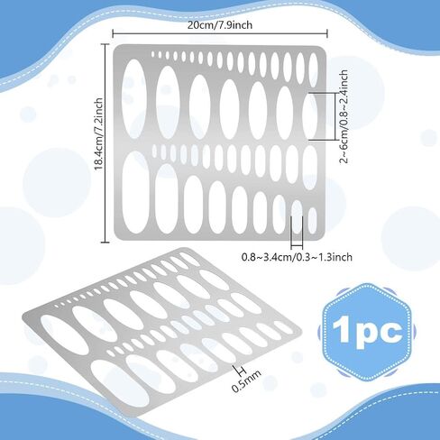 PH PandaHall 304 Stainless Steel Template Metal Ellipse Stencil Geometric Template Journal Templates Art Oval Tool for DIY Engraving Painting Drawing Quilting Scrapbooking School Office in Saudi Arabia