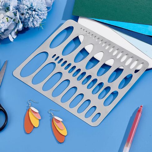 PH PandaHall 304 Stainless Steel Template Metal Ellipse Stencil Geometric Template Journal Templates Art Oval Tool for DIY Engraving Painting Drawing Quilting Scrapbooking School Office in Saudi Arabia