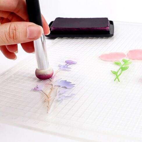 Briartw A4 Clear Photopolymer Sticky Mat with 1/4" Grid & cm and inch Dual Scales for Stencil Stamp,Drawing Template | Reusable Anti-Slip Grip Mat for Card Making, Ink Blending, Crafting in Saudi Arabia