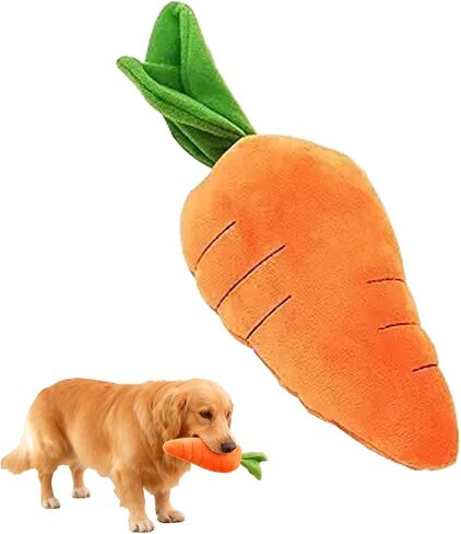 Giant Carrot Dog Toy, with Squeaker and Crinkle, Sturdy Plush Squeaks Toys Cute Stuffing Chew Boredom Toys for Small, Medium, Large Dogs, Indoor Outdoor Play (29.5in) in Kuwait