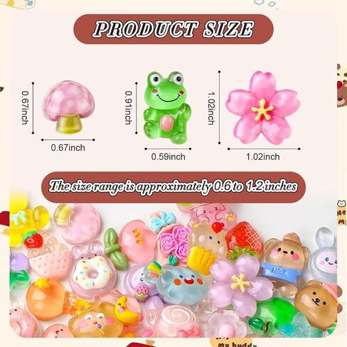 100 PCS Mixed Color Charms, Flatback Resin Embellishments for Nail Art Scrapbooking DIY in Saudi Arabia