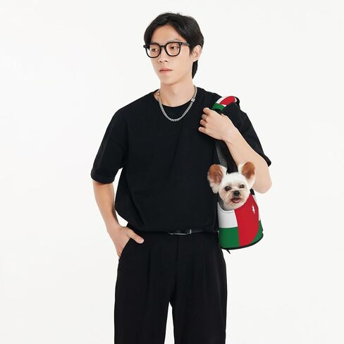 Jordanian Flag Printed Portable pet Shoulder Bag, Suitable for Small Dogs and Cats, Shopping and Travel Dual-Purpose Bag in Saudi Arabia