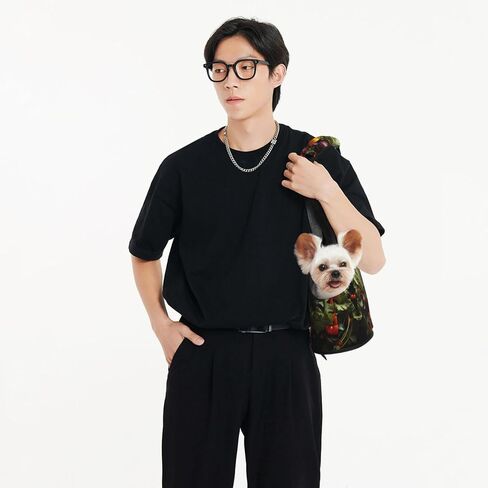 Lots of Fresh Vegetables Printed Portable pet Shoulder Bag, Suitable for Small Dogs and Cats, Shopping and Travel Dual-Purpose Bag in Saudi Arabia