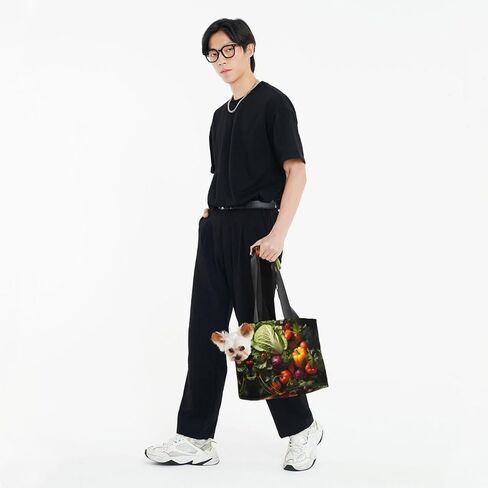 Lots of Fresh Vegetables Printed Portable pet Shoulder Bag, Suitable for Small Dogs and Cats, Shopping and Travel Dual-Purpose Bag in Saudi Arabia