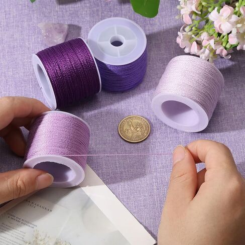 FREEBLOSS Sashiko Thread Sashiko Skein 110 Yards x 4 Colors Purple Cotton Embroidery Sewing Thread Japanese Quilting & Embroidery Sewing Kit Supplies in Saudi Arabia