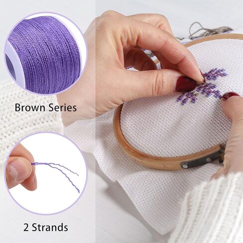 FREEBLOSS Sashiko Thread Sashiko Skein 110 Yards x 4 Colors Purple Cotton Embroidery Sewing Thread Japanese Quilting & Embroidery Sewing Kit Supplies in Saudi Arabia
