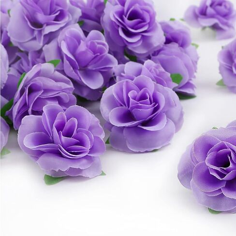 كيسوتي 50 قطعة من راس الزهور الاصطناعية، زهور صناعية ذات لمسة حقيقية باللونين الزهري والابيض لحفلات الزفاف وتزيين الالبوم وديكور المنزل in Saudi Arabia