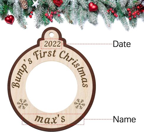 إطار صور بالموجات فوق الصوتية لعيد الميلاد من Liannan، إطار صورة بالموجات فوق الصوتية، الحب من النظرة الأولى، عرض صور بالموجات فوق الصوتية، إعلان الحمل، شجرة عيد الميلاد الإبداعية المعلقة (خشب 1) in Kuwait