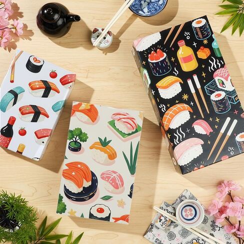 Liobelon Sushi Wrapping Paper - 12 Sheets Japanese Food and Kawaii Sushi Faces Anime Gift Wrap for Sushi Lovers, Kids & Adults Birthday, Japanese Theme Parties, Wedding, 19.7 x 27.6 Inches in Saudi Arabia