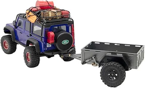 1/18 1/24 Scale RC Trailer, Metal Crawler Trailer for 1/18 TRX4M 1/24 AXIAL SCX24 RC Car, Miniature Decorative Cargo Carrier Upgrade Accessories(Titanium) in Saudi Arabia