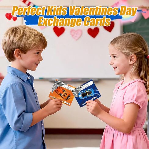 24 Pack Valentines Day Cards for Kids School Classroom, Metal Die-Cast Racing Cars with Valentines Day Cards, Valentines' Day Gifts for Kid, Valentines' Party Favors for Boys Girls in Saudi Arabia