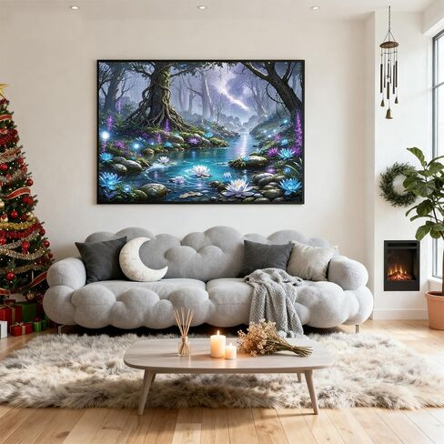 Puzzles for Adults 1000 Pieces - Fantasy Forest River Themed Colorful Jigsaw Puzzles, Fun Family Game, Challenging Brain Teaser, 28 x 20 in, Great Gift Idea & Home Decor (Fantasy Forest) in Kuwait