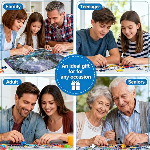 Puzzles for Adults 1000 Pieces - Fantasy Forest River Themed Colorful Jigsaw Puzzles, Fun Family Game, Challenging Brain Teaser, 28 x 20 in, Great Gift Idea & Home Decor (Fantasy Forest) in Kuwait