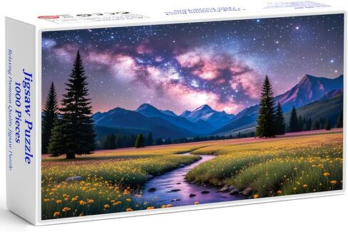 Puzzles for Adults 1000 Pieces - Fantasy Forest River Themed Colorful Jigsaw Puzzles, Fun Family Game, Challenging Brain Teaser, 28 x 20 in, Great Gift Idea & Home Decor (Fantasy Forest) in Kuwait