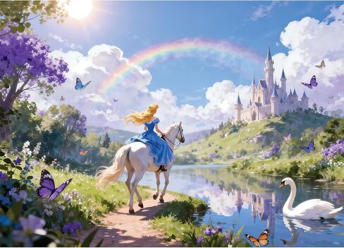 Puzzles for Adults 1000 Pieces - Fantasy Forest River Themed Colorful Jigsaw Puzzles, Fun Family Game, Challenging Brain Teaser, 28 x 20 in, Great Gift Idea & Home Decor (Fantasy Forest) in Kuwait