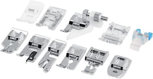 11pcs Household Sewing Machine Parts Quilting Zipper Presser Feet Kit, Metal Solid Durable, for Most Household Sewing Machine in Saudi Arabia