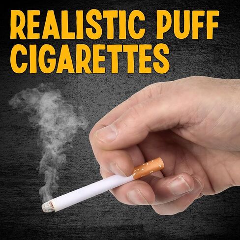 Playbees Fake Puff Cigarettes That Blow Smoke - 2 Pack - 3.25 Inch Faux Cigs with a Realistic Look - Prop for Prank, Halloween Costume, Movie, or Theater Play - Fun Gag Gift, Novelty Toy in Kuwait