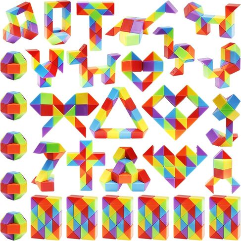 جانوو لعبة احجية سحرية ملتوية على شكل ثعبان مكونة من 48 قطعة، مجموعة العاب تحفيز الدماغ، هدايا عيد الميلاد، هدايا الحفلات، هدايا الحفلات للاطفال والبالغين والمراهقين (عبوة من قطعتين) احجية من النوع in Kuwait