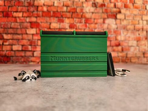 MunnyGrubbers - Dumpster Fire Desk Pencil Holder With USB Rechargeable Multicolor LED Flame & Fidget Racoon - Desk Accessories - Cute Decor - Funny Gifts for Coworker - (DFPH-USB-Green) in Saudi Arabia