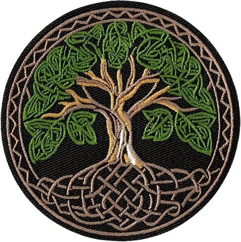 Celtic Tree of Life Spiritual Symbol Patch, Embroidered Iron-on/Sew-on Applique Badge Funny Patch Patches for Backpacks, Clothing, Hats, Jeans, DIY Accessories & Crafts, Jackets, Bags in Saudi Arabia