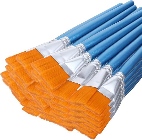 50 Pcs Flat Paint Brushes,1 Inch Craft Paint Brushes, Large Acrylic Brush for Watercolor, Acrylic,Big Painting Brush for Oil and Body Painting Crafts in Kuwait