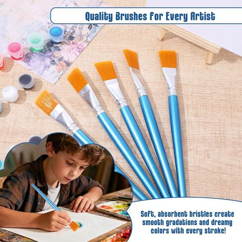 50 Pcs Flat Paint Brushes,1 Inch Craft Paint Brushes, Large Acrylic Brush for Watercolor, Acrylic,Big Painting Brush for Oil and Body Painting Crafts in Kuwait