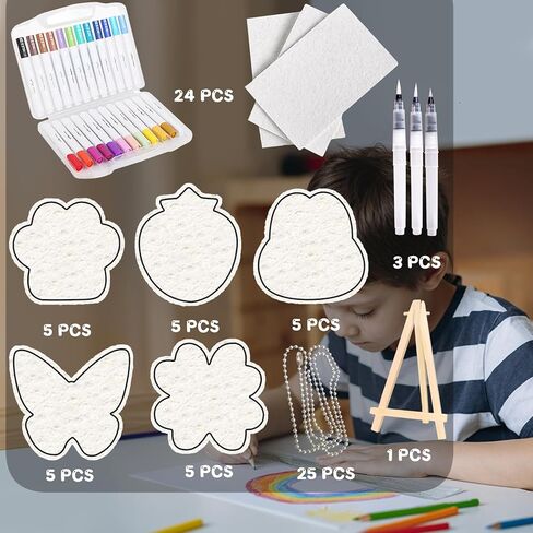 delaimastor Magic Puffy Paint 3D Drawing Magic Canvas Sponge Foam Texture Painting Kit for Summer Party Home Activities DIY Drawing Pens Art Supplies in Kuwait