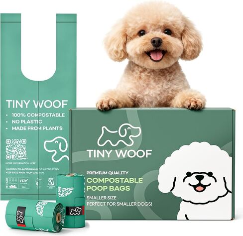 Compostable Poop Bags with Handles – 360 Count – Small Dog Waste Bags – Leak-Proof, Odor-Blocking – Certified Compostable – For Chihuahuas, Toy Poodles, Pomeranians, Mini Dachshunds, French in Saudi Arabia