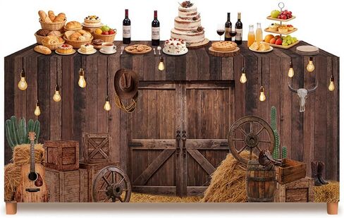 Western Party Tablecloth Western Themed Party Decorations 72" x 30" Rustic Reusable Table Covers for Rectangle Table Farmhouse Tablecloth Decorations for Cowboy Rodeo Barn Country Birthday Supplies in Saudi Arabia