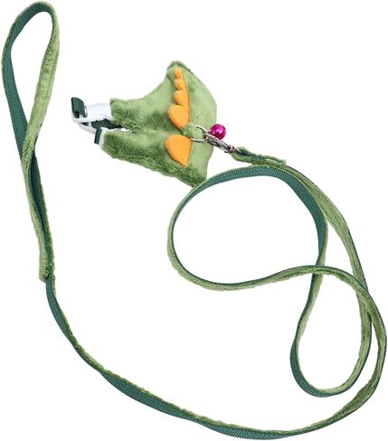 Dinosaur PET Harness and Leash for Small Animals Adjustable Vest Random Color Bell Wear-Resistant Ferret Walking Rope for Kittens and Small Pets in Saudi Arabia