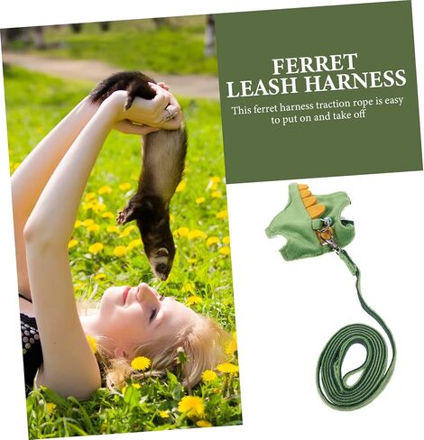 Dinosaur PET Harness and Leash for Small Animals Adjustable Vest Random Color Bell Wear-Resistant Ferret Walking Rope for Kittens and Small Pets in Saudi Arabia