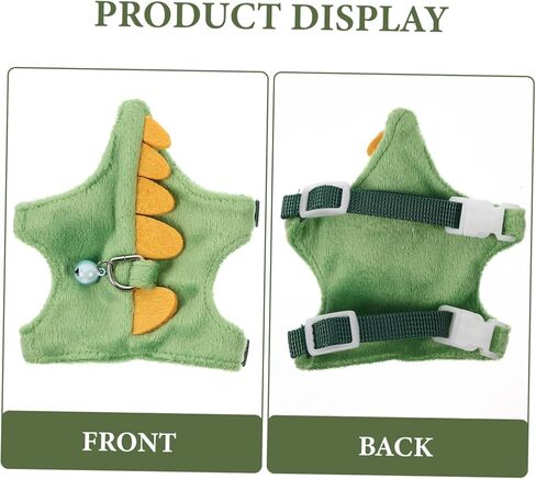 Dinosaur PET Harness and Leash for Small Animals Adjustable Vest Random Color Bell Wear-Resistant Ferret Walking Rope for Kittens and Small Pets in Saudi Arabia