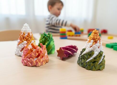 Volcano Texture Fidget Toys 3 Pack - 3D Printed Spiral Cone Fidget Toy with Rotating Base, Color Gradient Impossible Pyramid Passthrough for Stress Relief, Desk Decor for Adults & Kids in Saudi Arabia